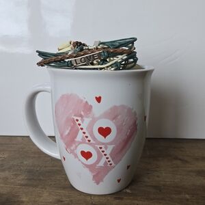 Boho Bracelet Lot 10+ Pieces with Heart Coffee Mug Gift Set